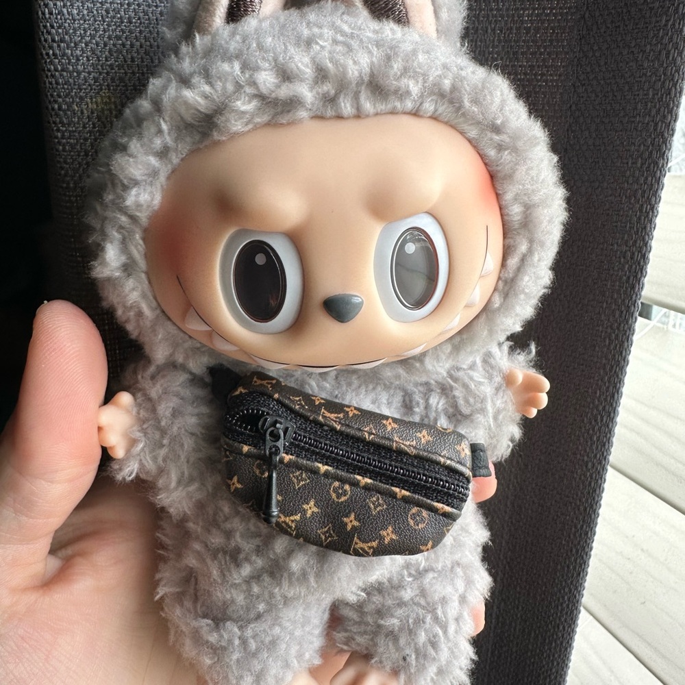Dark brown crossbody for labubu